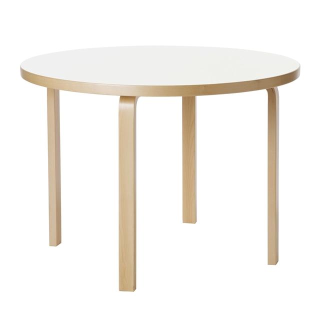 Artek Aalto 90A Rundt Bord i Hvid Laminat – Stilrent Design