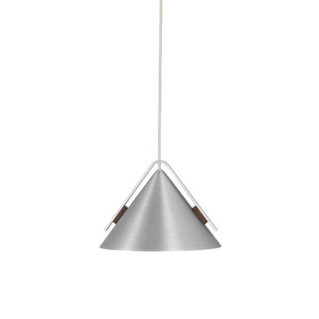 Kristina Dam Studio Cone Pendel Lille Børstet Aluminium   Valnød