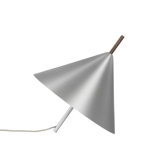 Kristina Dam Studio Cone Spinning Top Gulvlampe Børstet Aluminium   Valnød