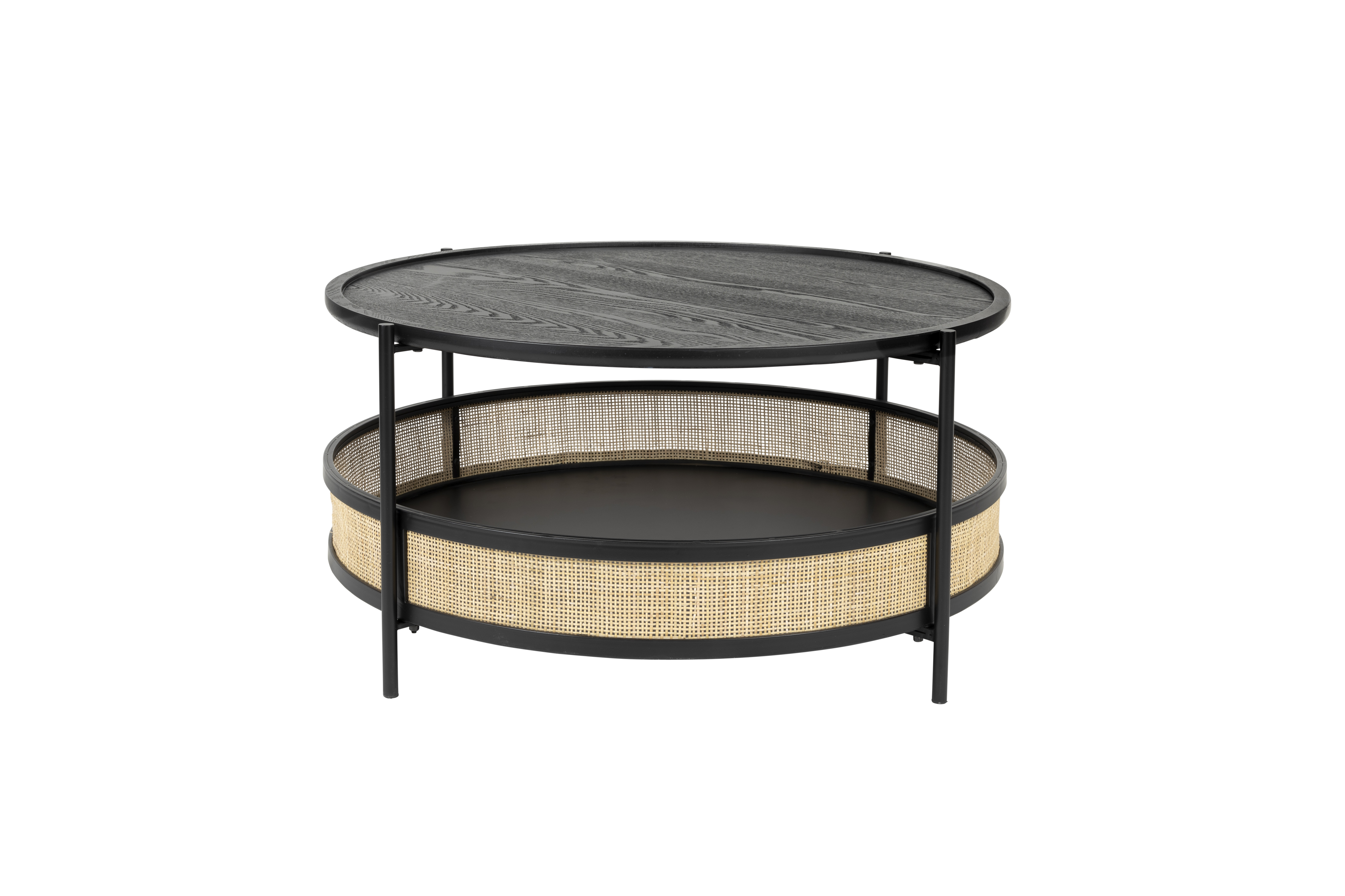 Hvid Label Living Makoto Sofabord med Rattan og Metal 80 cm