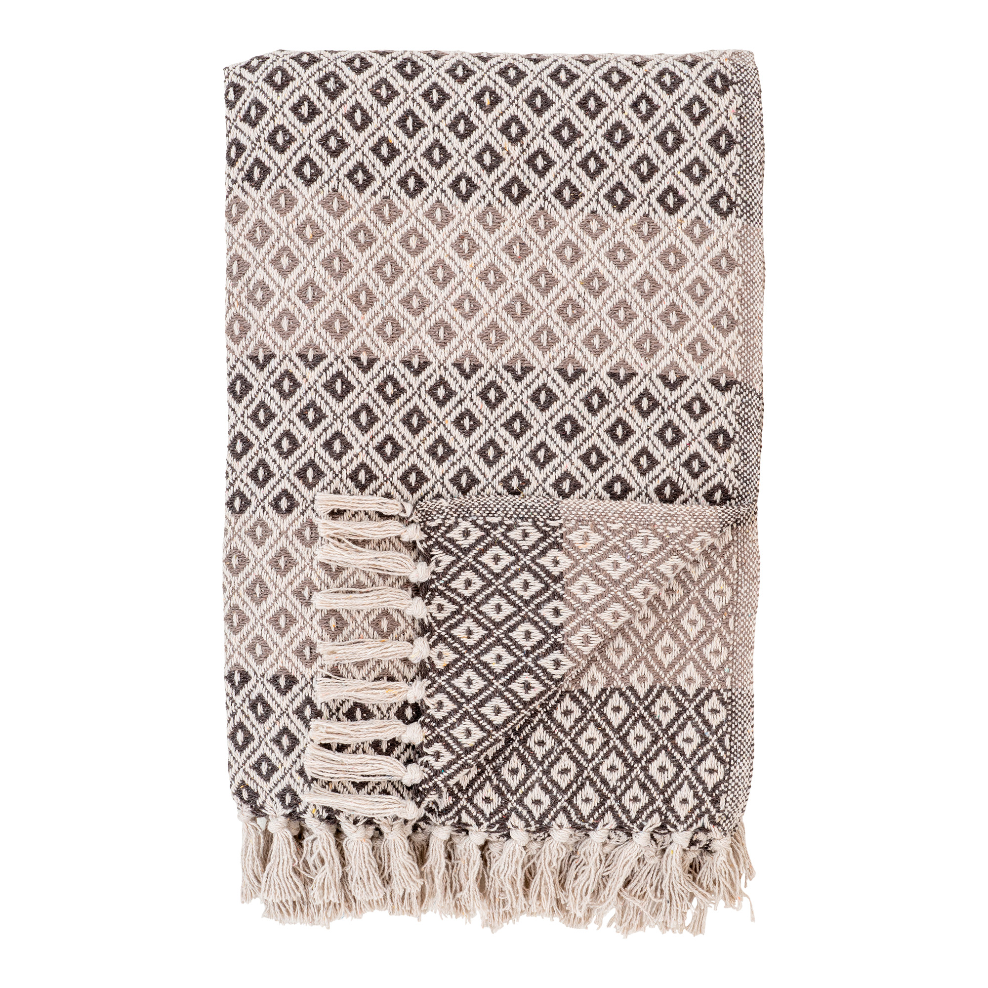 House Nordic Alanya Plaid  Rektangulær Brun Beige Hvid Bomuld Polyester  130x180
