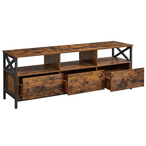 Vasagle  -bord       åbne Rum     Skuffer Rustik Brun Spånplade   Sort Stål  147x40