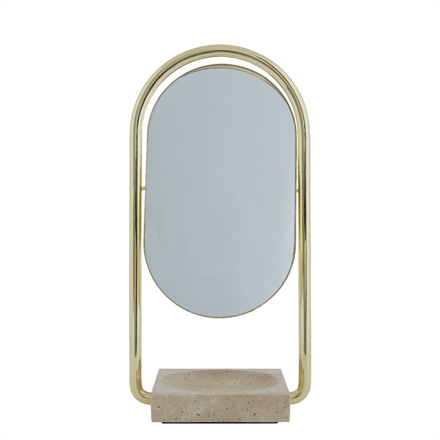 Aytm Angui Bordspejl Gold Travertine