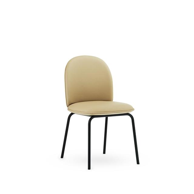 Normann Copenhagen Ace Spisebordsstol Læder Polstret  Sort Stål