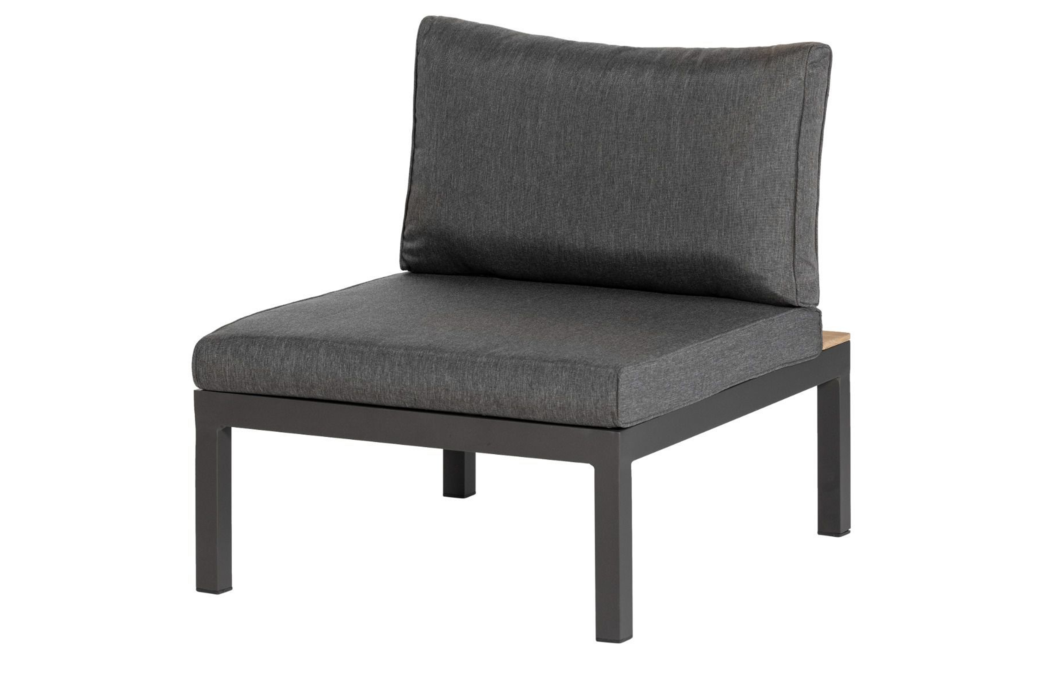 Exotan   Vida Midter Loungesofa Antracitgrå Stof  Teak   Aluminium