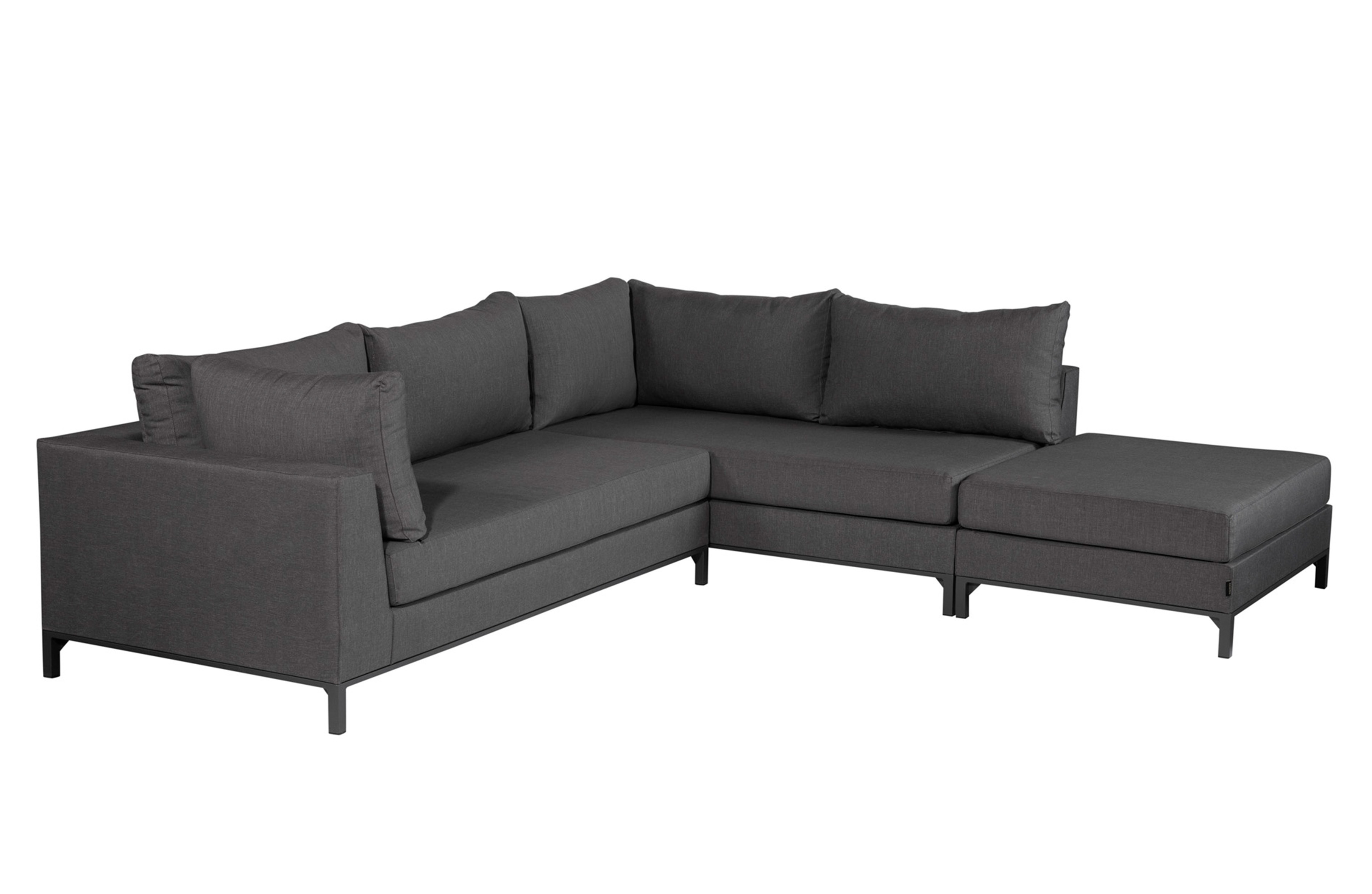 Exotan Siciliã  Hjørnesofa Til Haven  Højre Stengrå Stof   Aluminium
