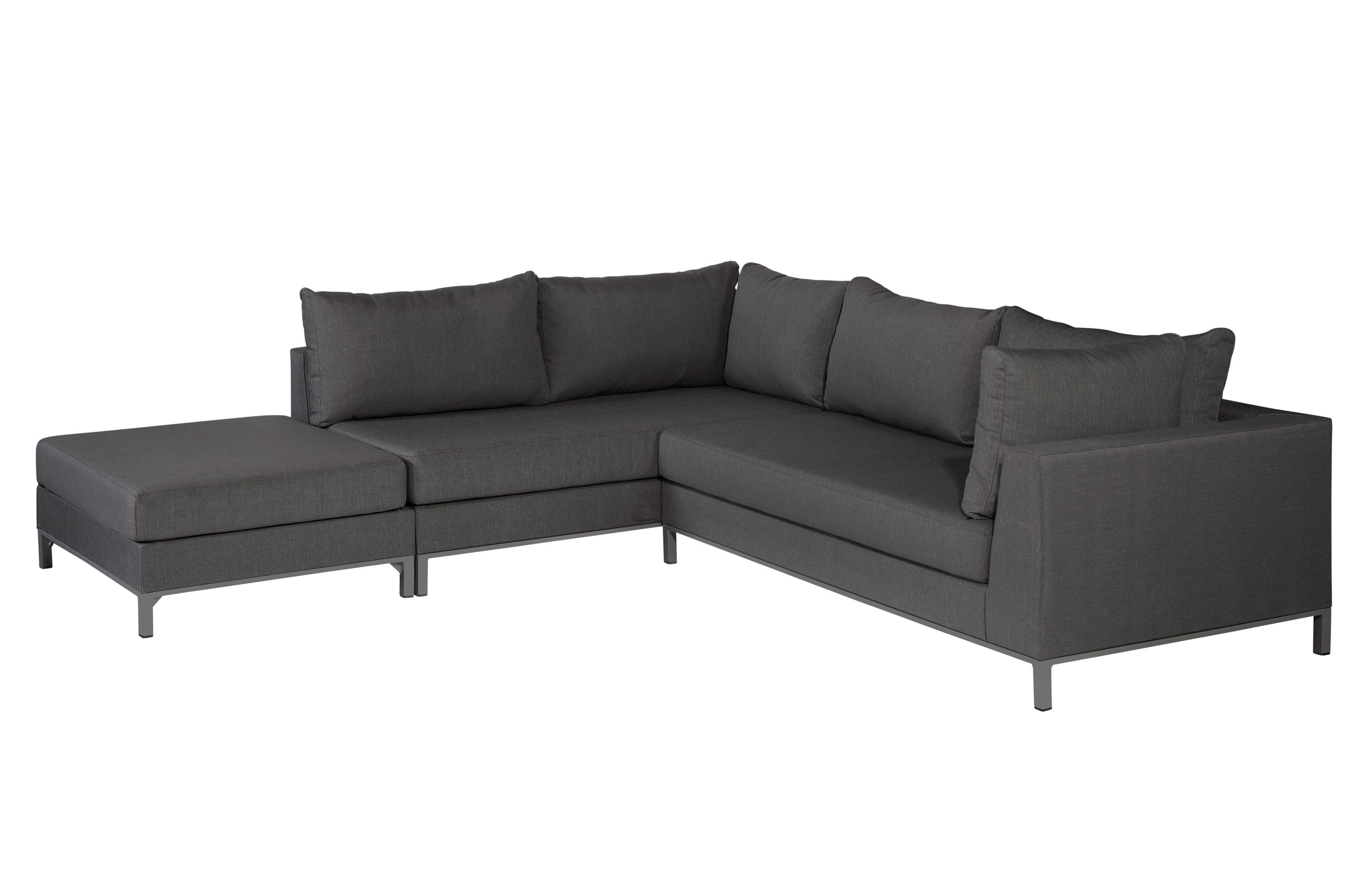 Exotan Siciliã Hjørnesofa til Haven - Stengrå Aluminium