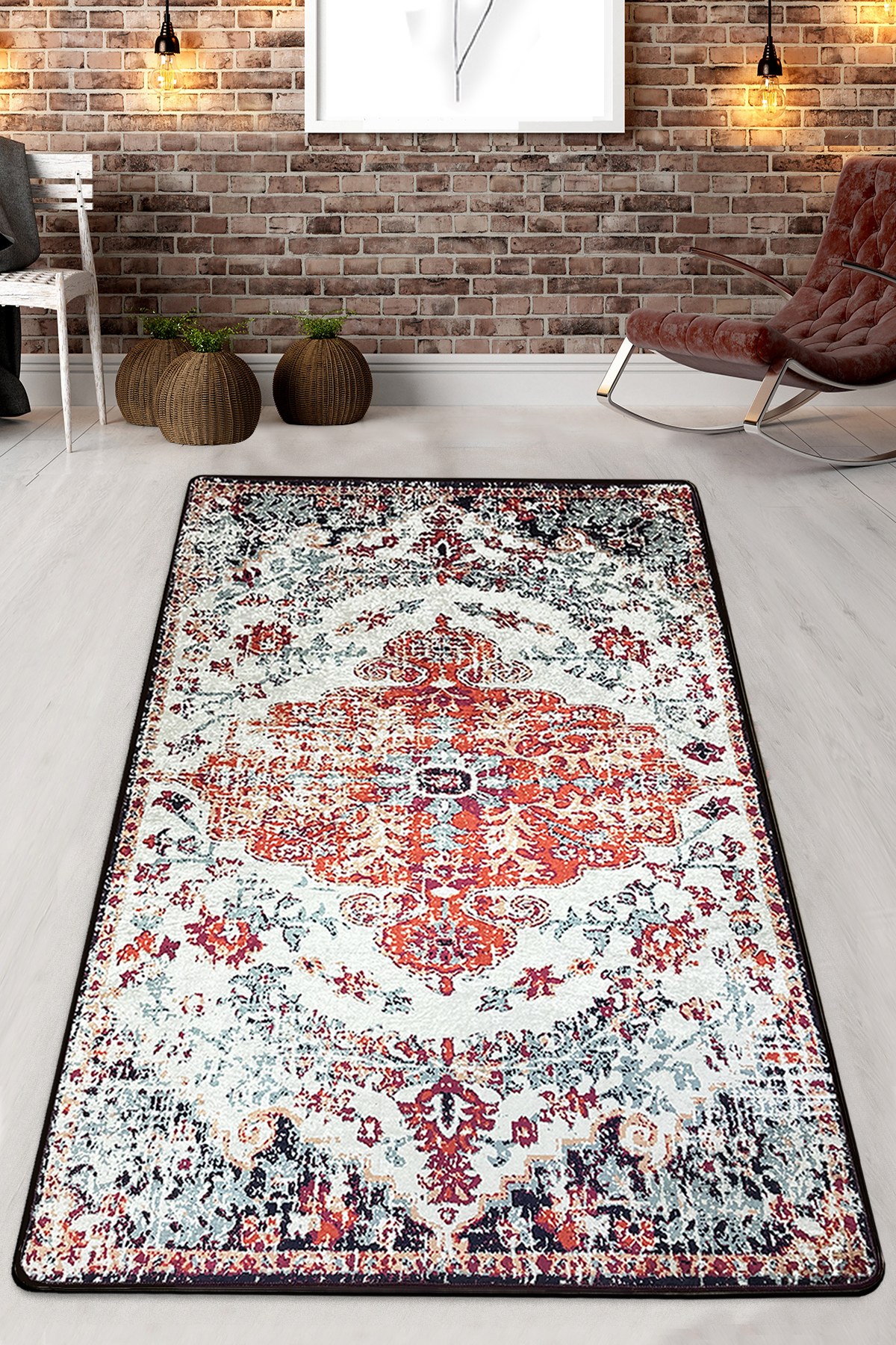 Teppi Adobe Gulvtæppe  Rektangulær Multifarvet Polyester Chenille  160x230