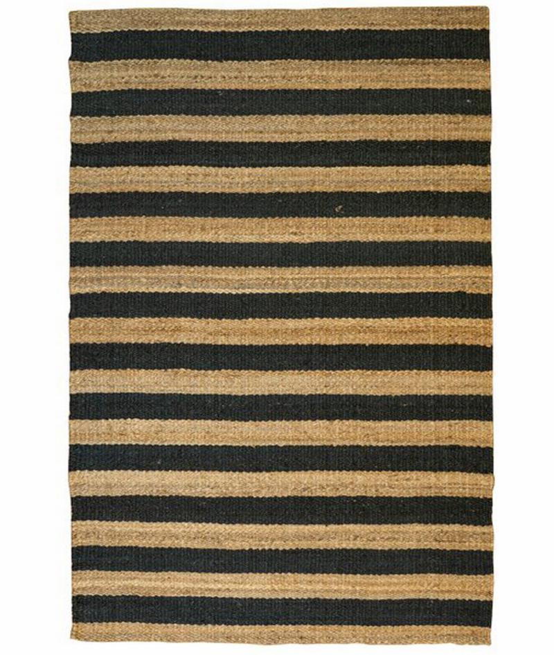 Teppi 00021A Gulvtæppe - Rektangulær Beige & Sort Jute
