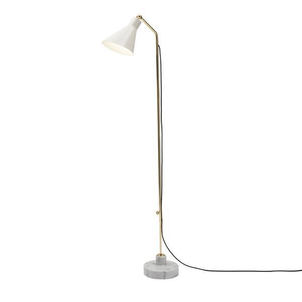 Tato Alzabile Gulvlampe i Hvid Messing og Marmor