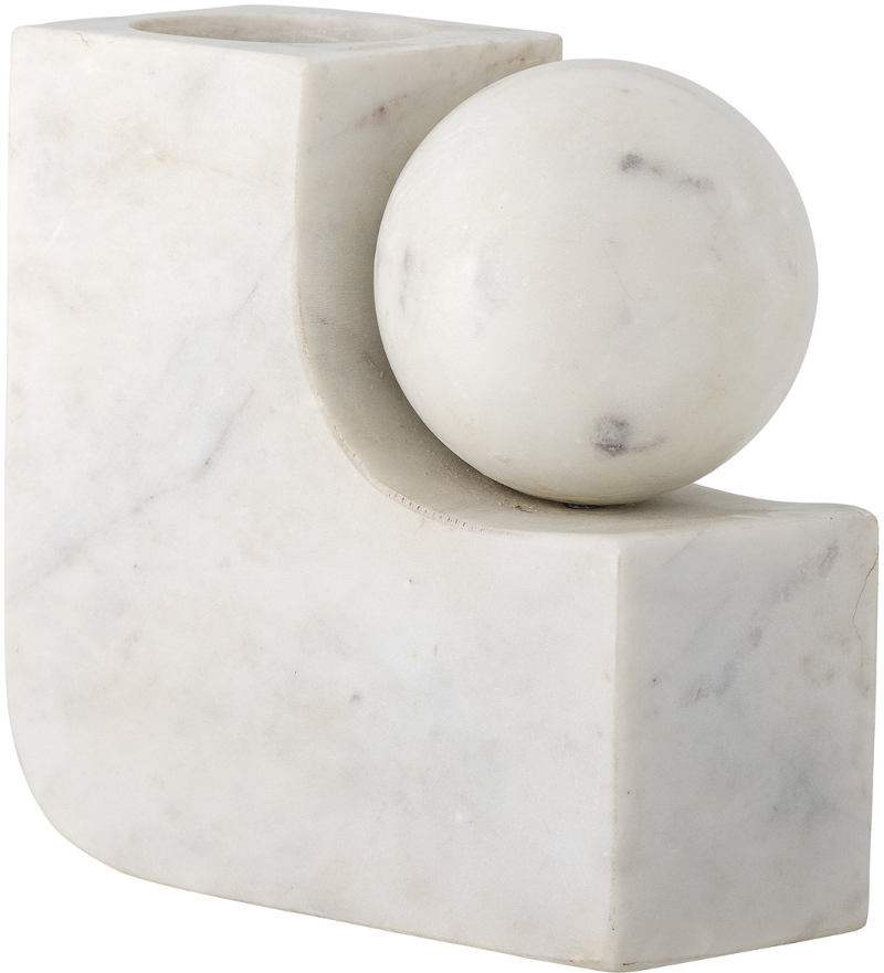 Abbelin  Lysestage  Natur  H18x7 5x18    Marmor