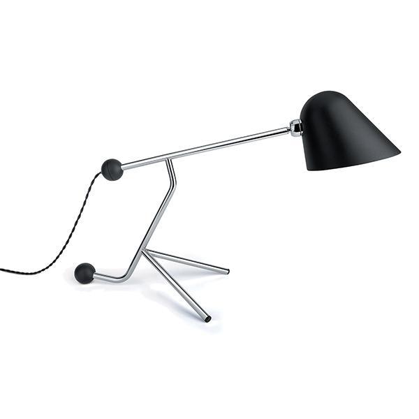 Tato Beghina Bordlampe i Mat Sort og Krom - Stilrent Design