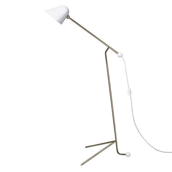 Tato Beghina Gulvlampe i Hvid og Messing - Stilfuld Belysning