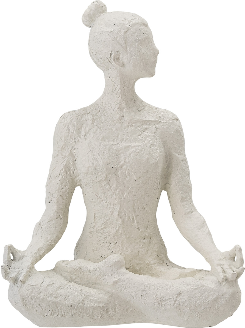 Adalina Hvid Skulptur - Elegant Yoga Pige Dekoration