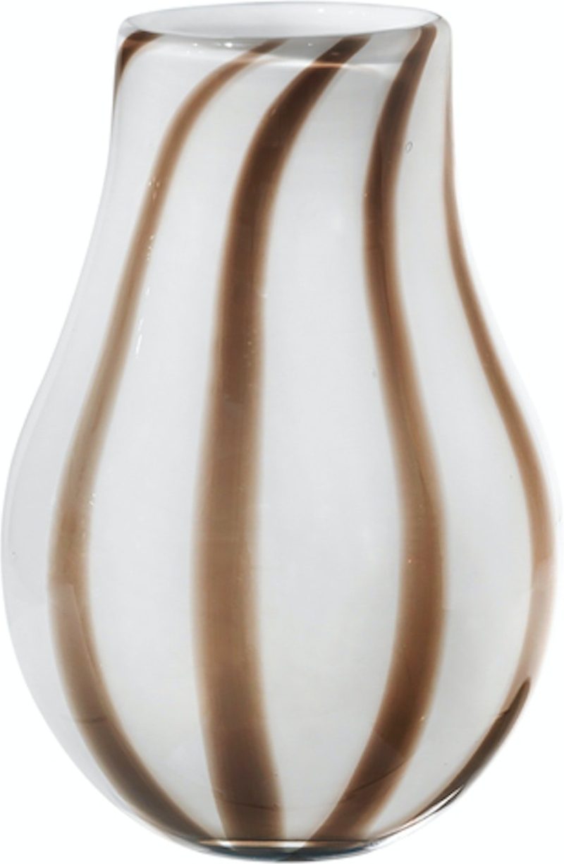 Ada Stripe  Vase  Grå  H15 5x22      Mundblæst Glas