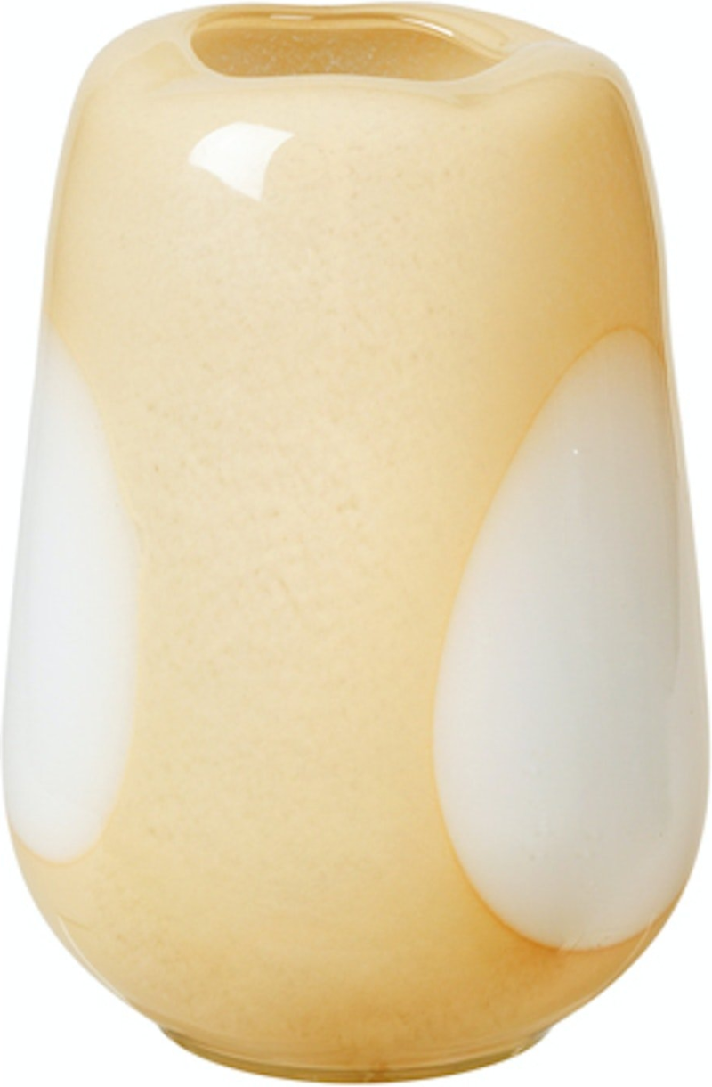 Ada Dot  Vase  Gul  H18x26    Mundblæst Glas