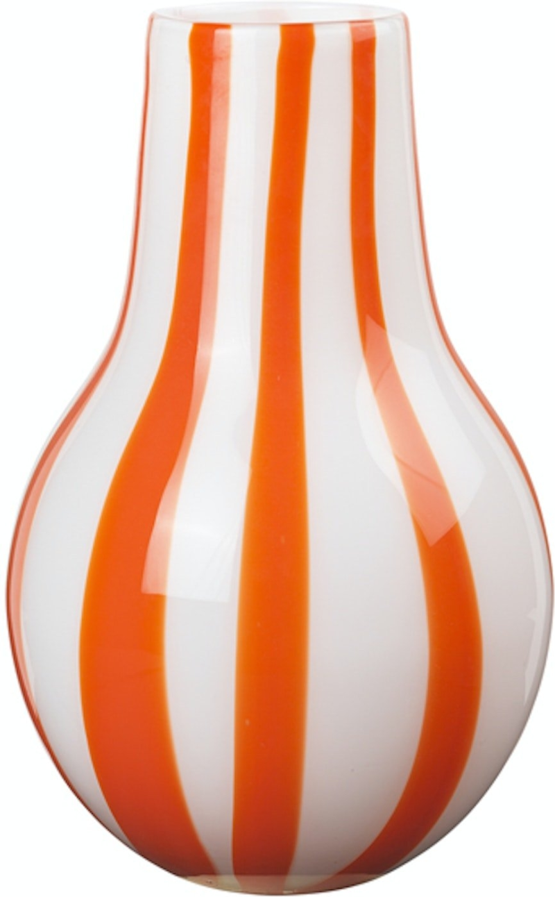 Ada Stripe  Vase  Orange  H23 5x37    Mundblæst Glas
