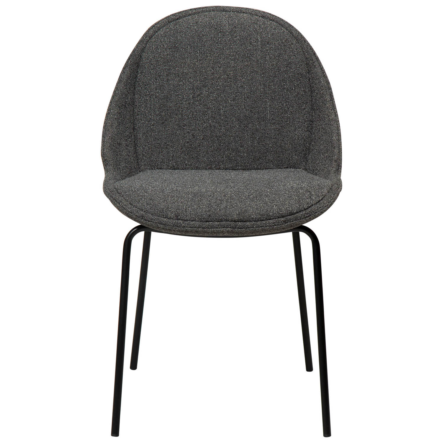Dan-form Arch Spisebordsstol Grå Bouclé Stof   Sort Stål