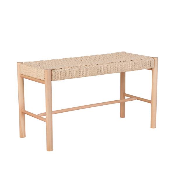 Abano Bænk Med Vævet Sæde  Natur  35x80x45