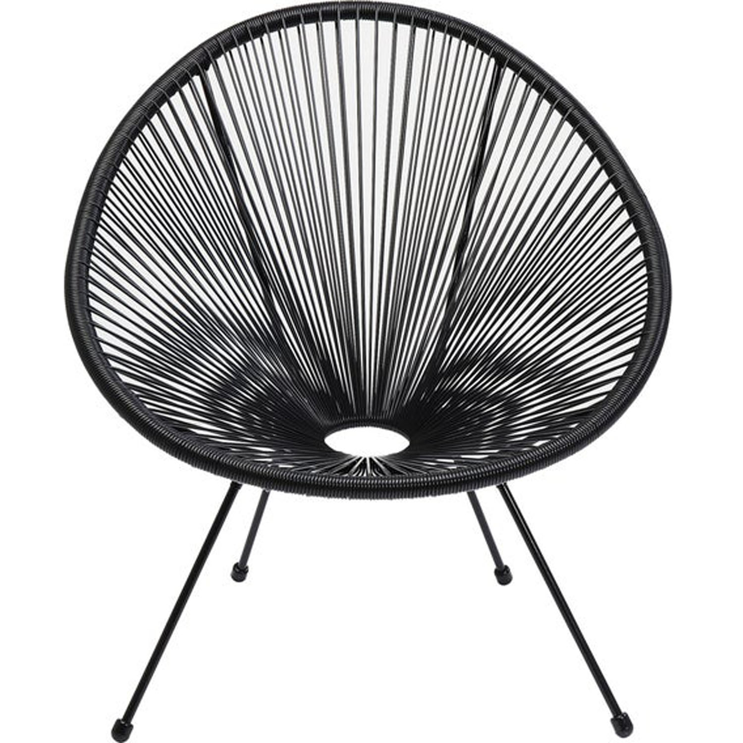 Kare Design Acapulco Black Lænestol Havestol Sort Polyethylen   Stål