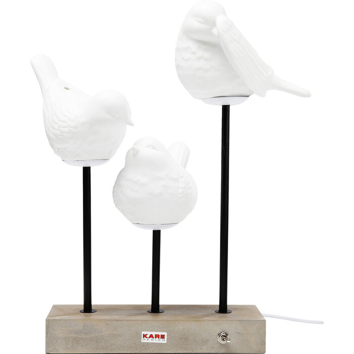 Kare Design Animal Birds LED Bordlampe - Hvid & Beton