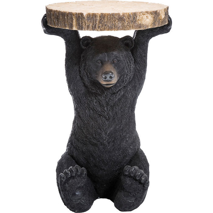 Kare Design Animal Bear Sidebord  Rund Polyresin  ø33