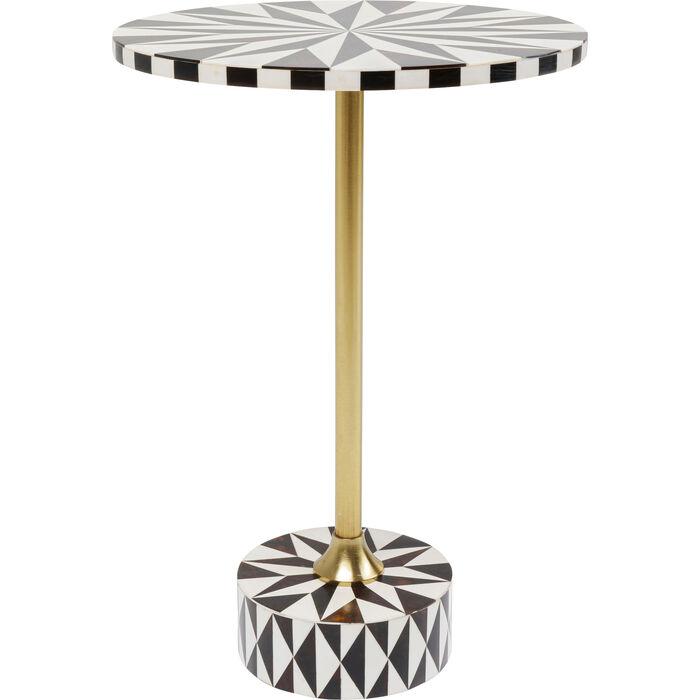 Kare Design Domero Star Sidebord - Rund Brun Hvid Messing