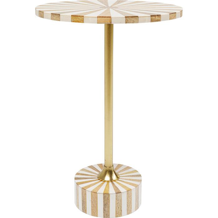 Kare Design Domero Cirque Rundt Sidebord - Guld & Hvid