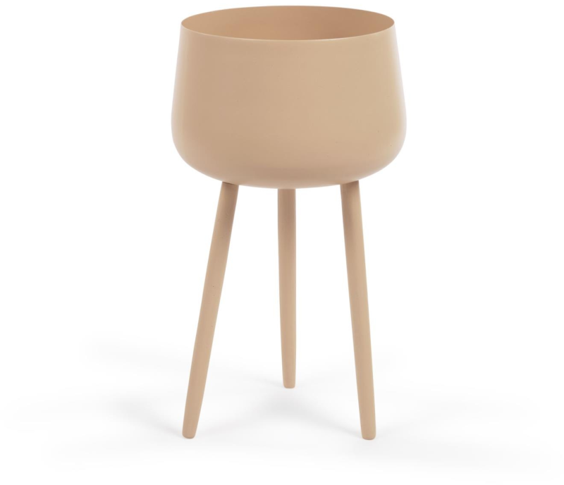 Moderne beige plantepotte i metal fra Kave Home