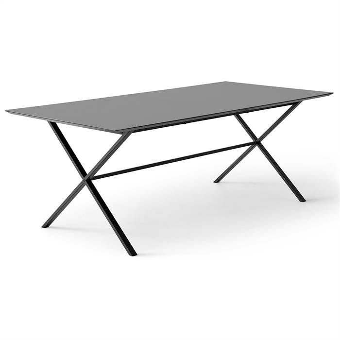 Meza   Hammel Spisebord Square 165   90    Grafit Antifinger Laminat Cross Stel