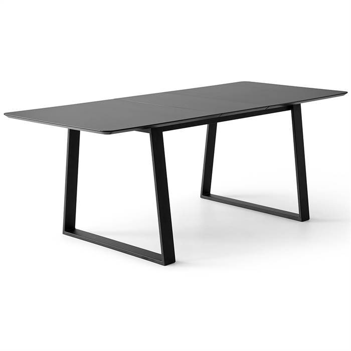 Meza   Hammel Spisebord Rounded 165   90    Sort Antifinger Laminat Trapez Stel