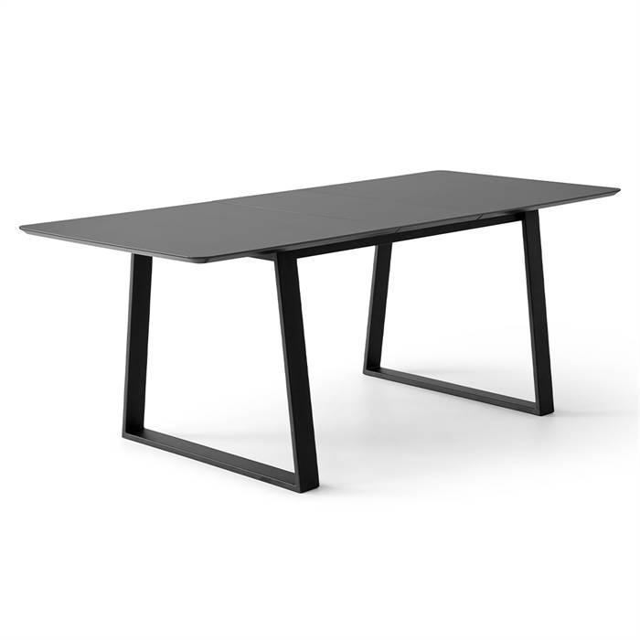Meza   Hammel Spisebord Rounded 165   90    Grafit Antifinger Laminat Trapez Stel