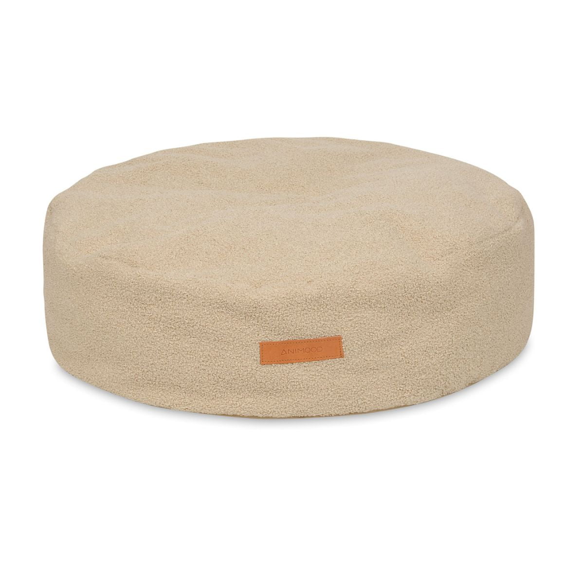 Animood Coco Puf Til Kæledyr  Rund Mørk Beige Genbrugt Bouclé Stof  ø67