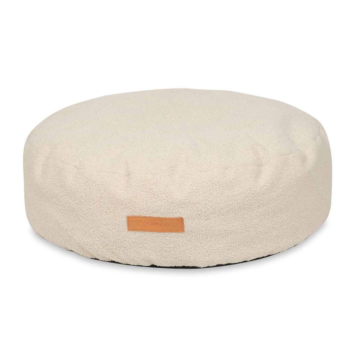 Animood Coco Puf Til Kæledyr  Rund Lys Beige Genbrugt Bouclé Stof  ø67