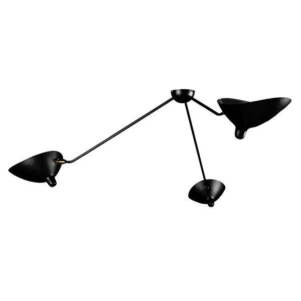 Serge Mouille Araigne Loftlampe i Sort og Messing