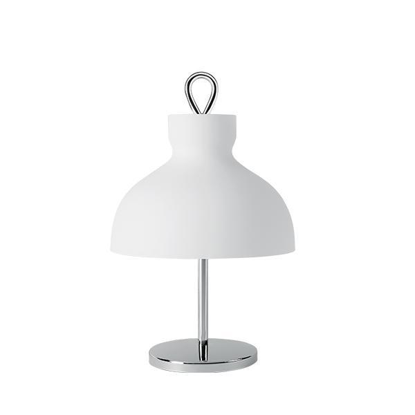 Tato Arenzano Bordlampe Lav Hvid   Krom