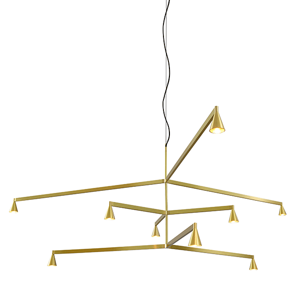 Trizo 21 Austere Chandelier   25 50 75 Messing
