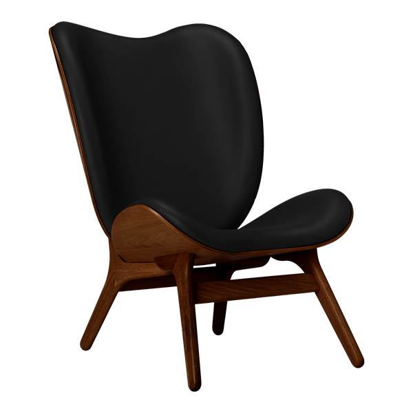 Umage   Conversation Piece Høj Dark Oak Sort Læder