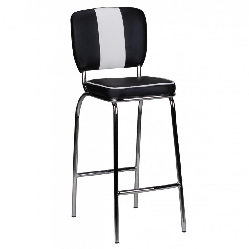Barstol i 50'er Retro Design - Sort og Hvid