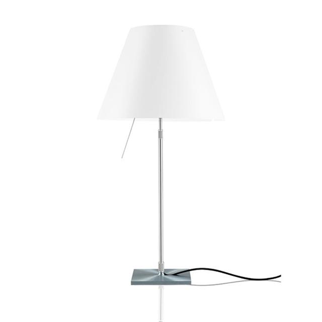 Luceplan Costanza Bordlampe Aluminium Med Hvid Skærm