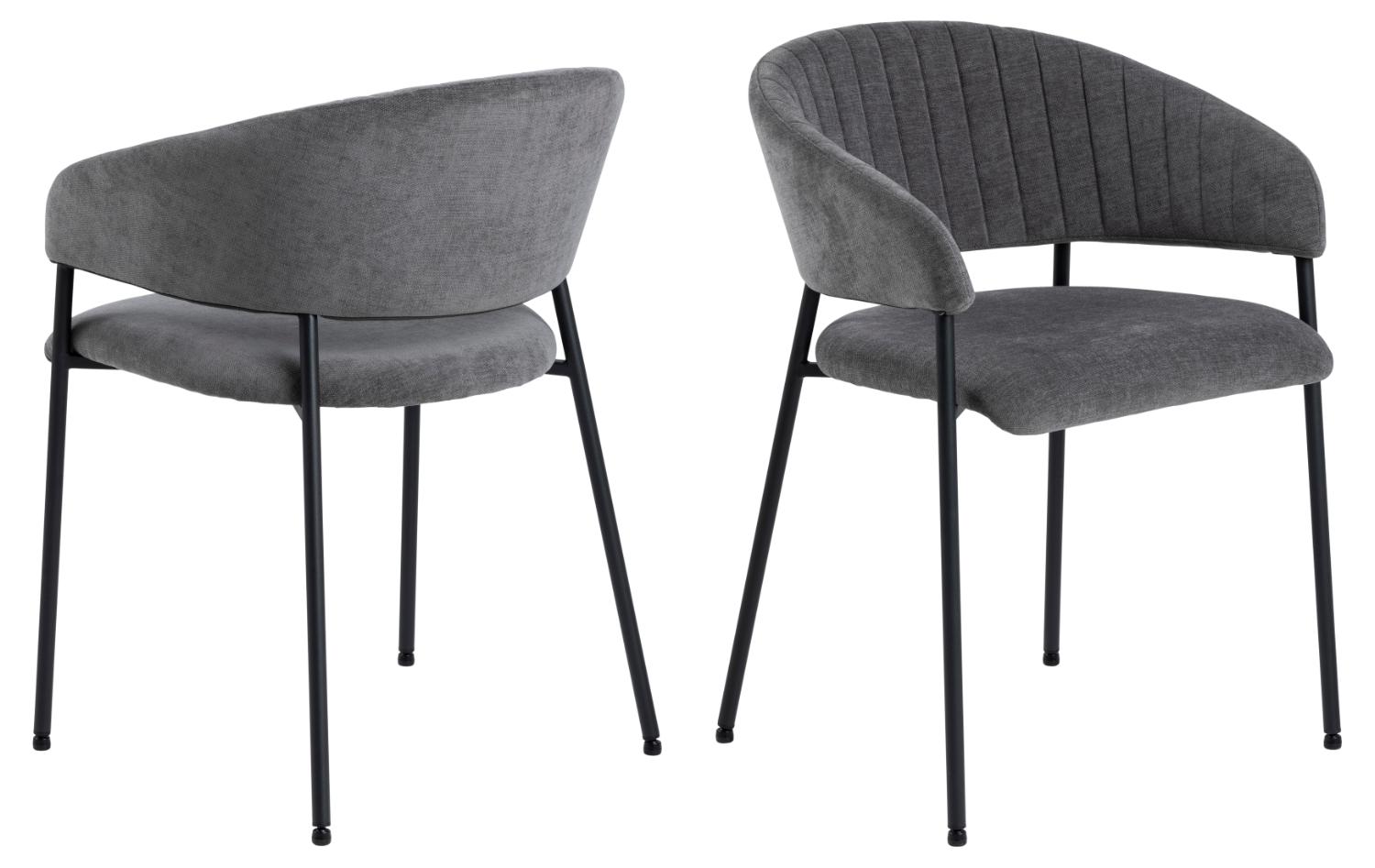 Act Nordic Ann Spisebordsstol     Armlæn Mørkegrå Polyester   Sort Metal