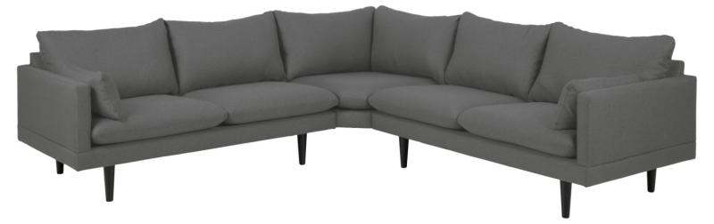Sofakoncept Cozy Hjørnesofa       Puder Mørkegrå Stof   Sort Bøg