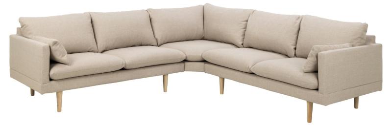 Sofakoncept Cozy Hjørnesofa       Puder Beige Stof   Natur Bøg