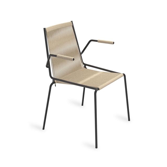 Thorup Copenhagen Noel Spisebordsstol Med Armlæn Sort Linned