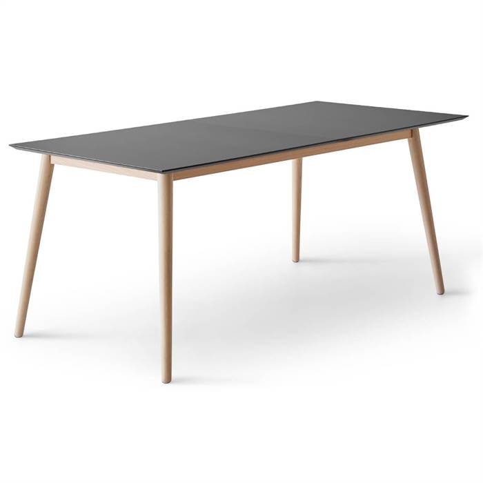 Meza   Hammel Spisebord Square 165   90    Sort Antifinger Laminat Ben   Hvidpigm