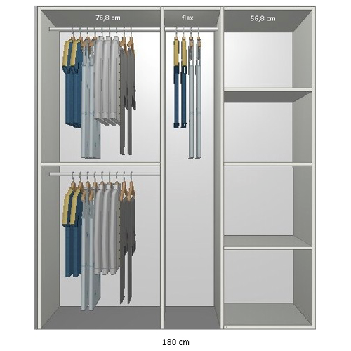 Møbelinventar 160-180 cm Model A - Udsalg hos Billigskabe.dk