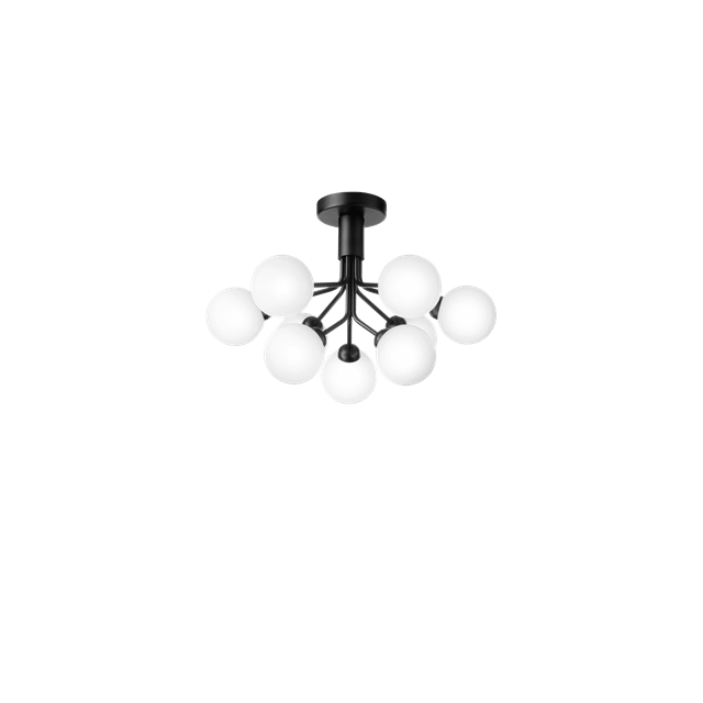 Nuura Apiales   Loftlampe Satin Sort Opal Hvid