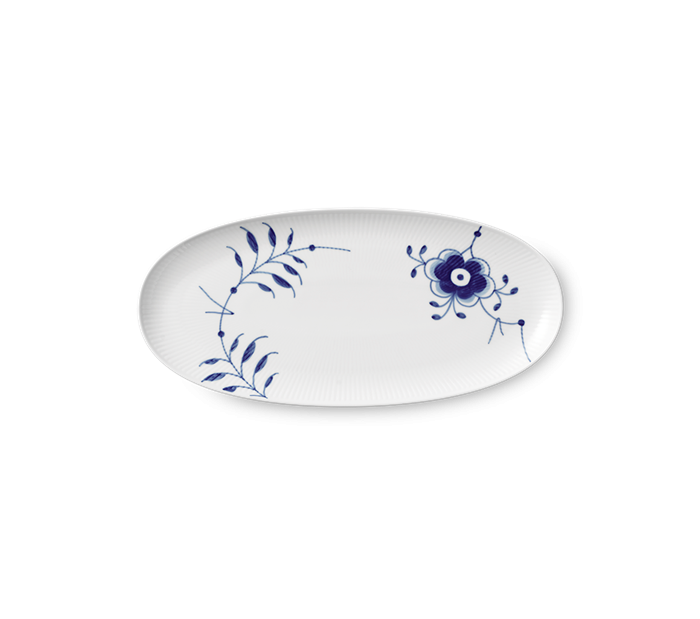 Royal Copenhagen Blå Mega Riflet Aflangt Fad 37 cm