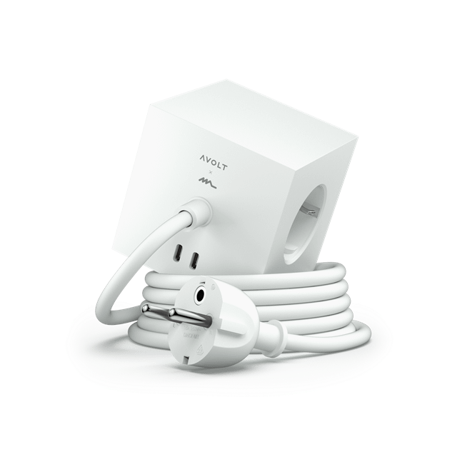 Avolt Martinelli Luce Square Dual USB Magnet 180cm Hvid