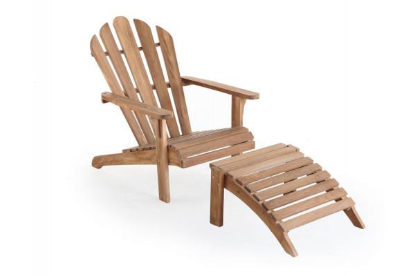 Teak Adirondackstol   Skammel